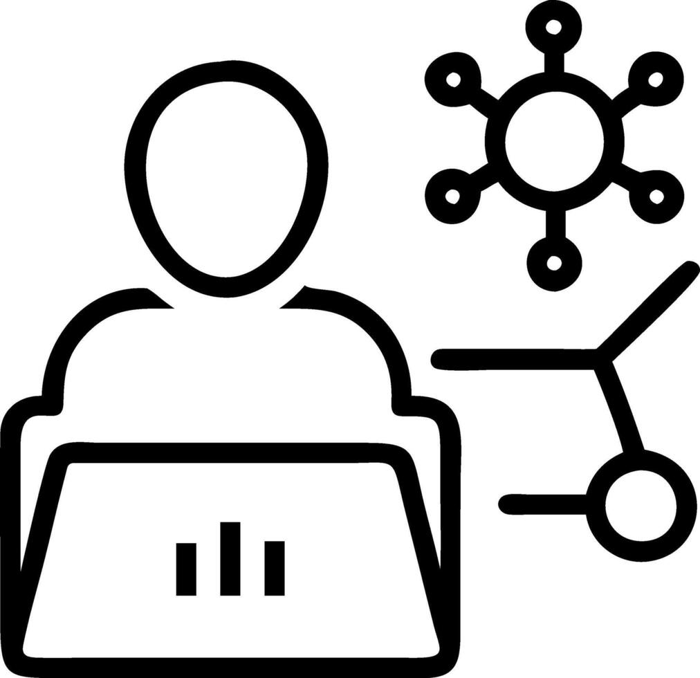 Macro close up of a business analyst using machine learning tools for collaborative data projects with copy space Set 2 vector