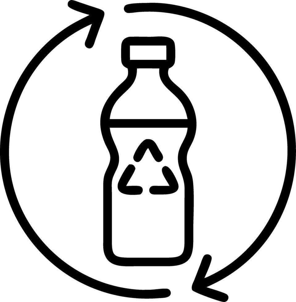 Plain blue background with reusable bottle icon vector