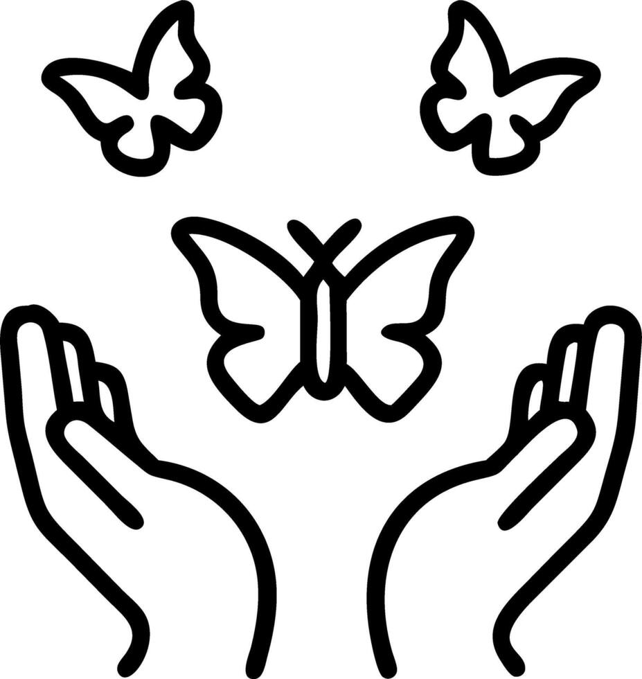 Hands releasing digital butterflies over an abstract background with soft bokeh effects vector