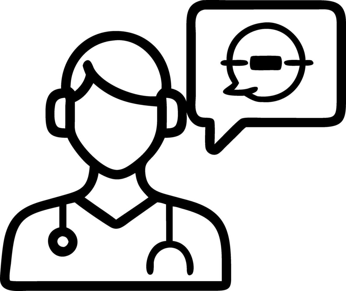 Healthcare provider using telemedicine headset in professional setting Set 2 vector