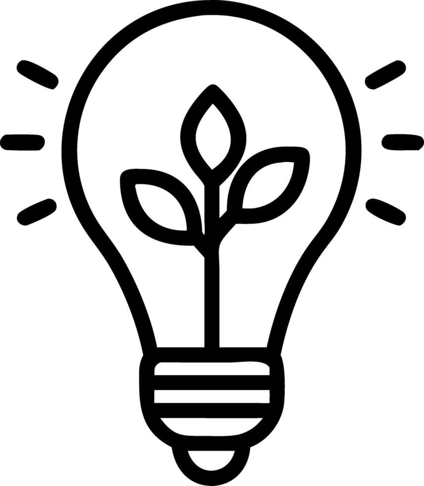 Light bulb with plant sprout icon vector
