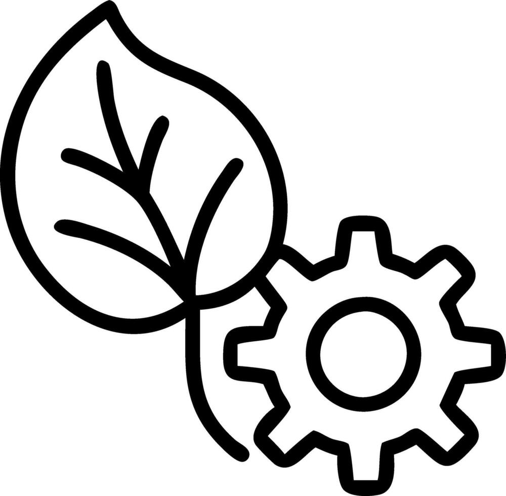Leaf integrated with a cogwheel icon vector