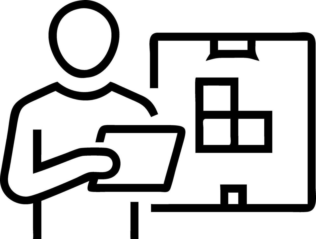 Logistics coordinator optimizing warehouse layout vector