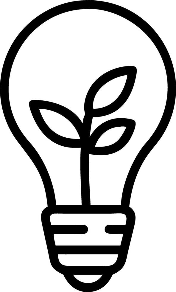 Light bulb with plant sprout inside vector
