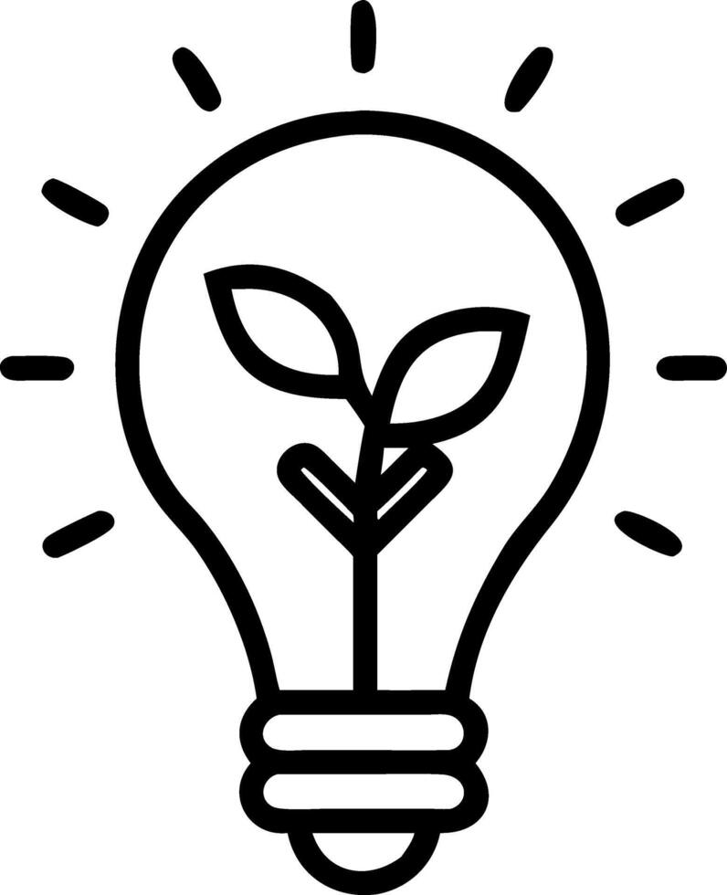 Light Bulb with Plant Inside vector