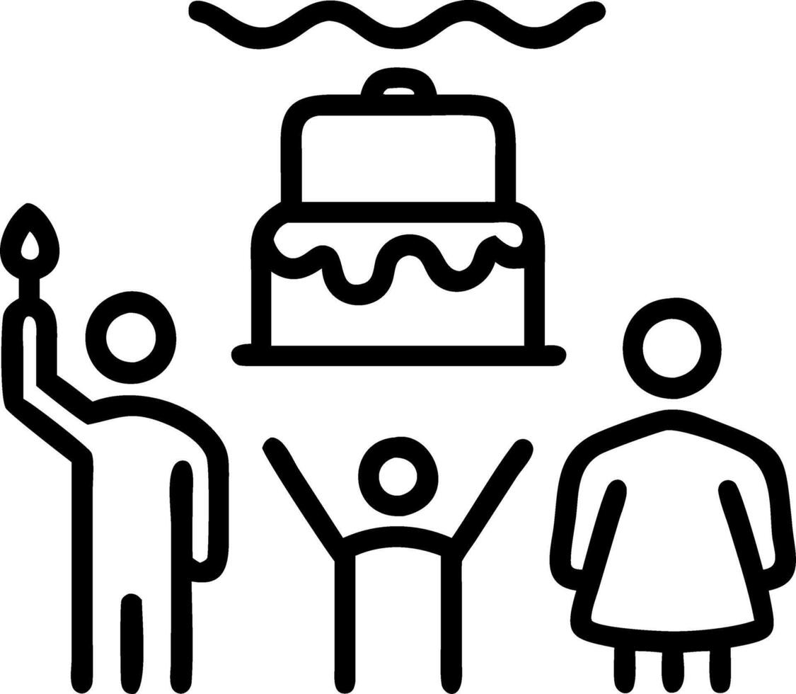 Graduate and family celebrating with cake indoors copy space on right vector
