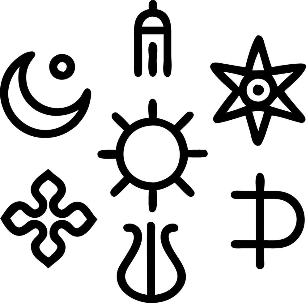 Glossy Spiritual Harmony Icons vector