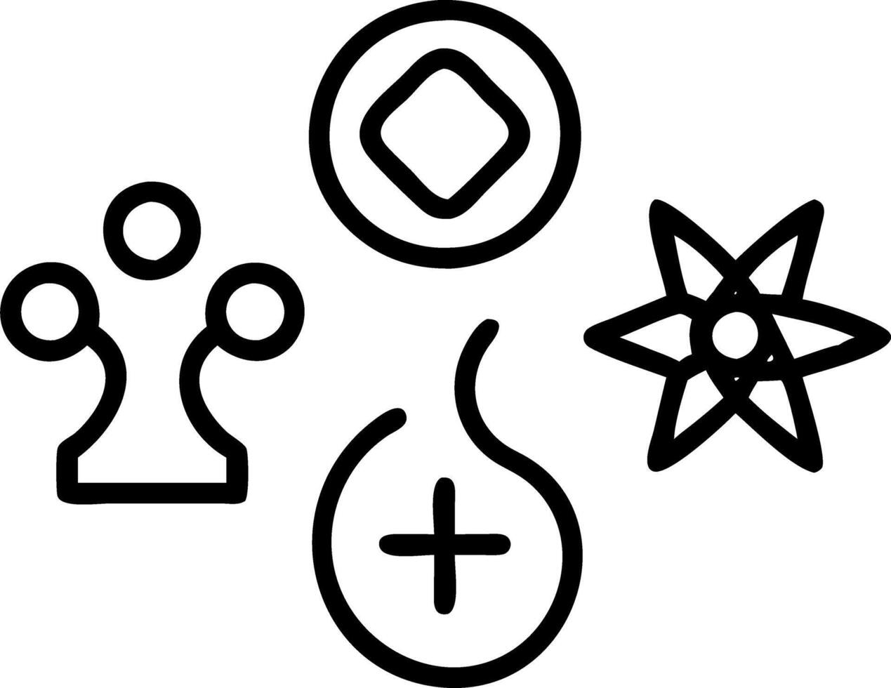 Glossy Spiritual Symbols Reflection vector