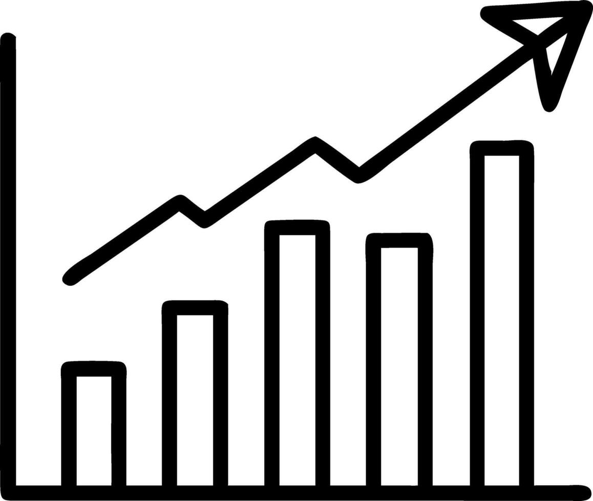 Glossy silver background with upward pointing bar graph vector