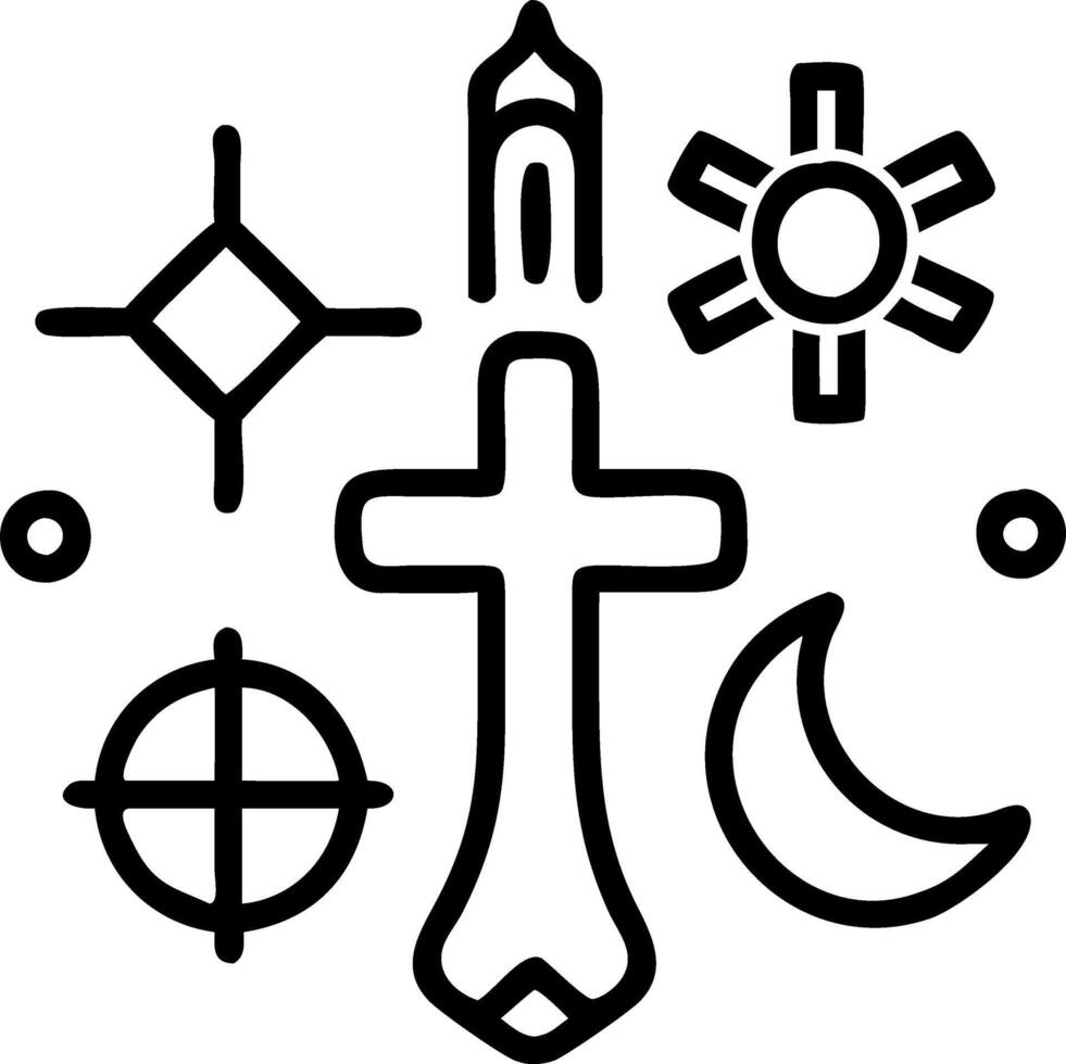Glossy Religious Symbols Overlay vector