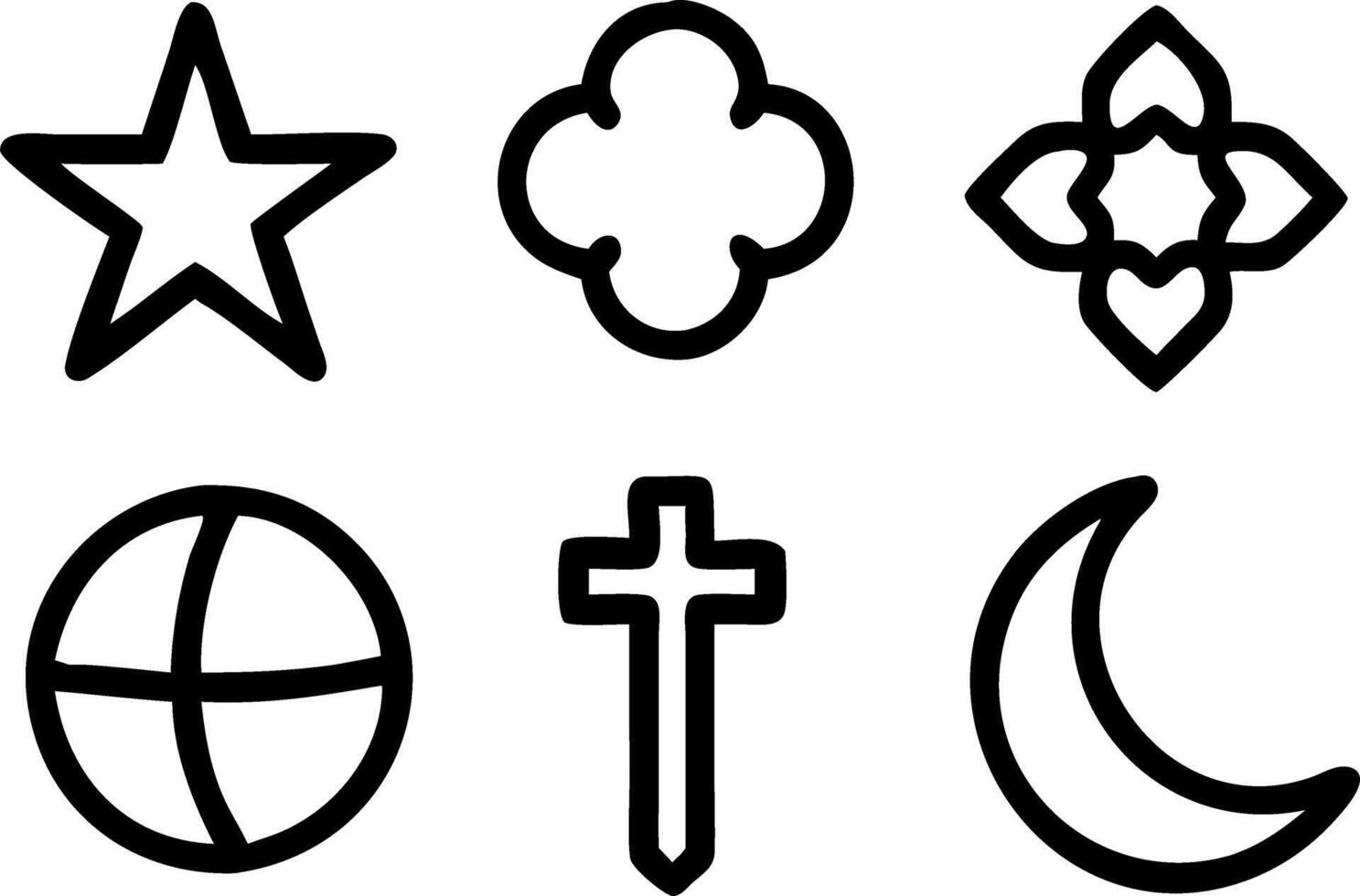 Glossy Faith Icons Set vector