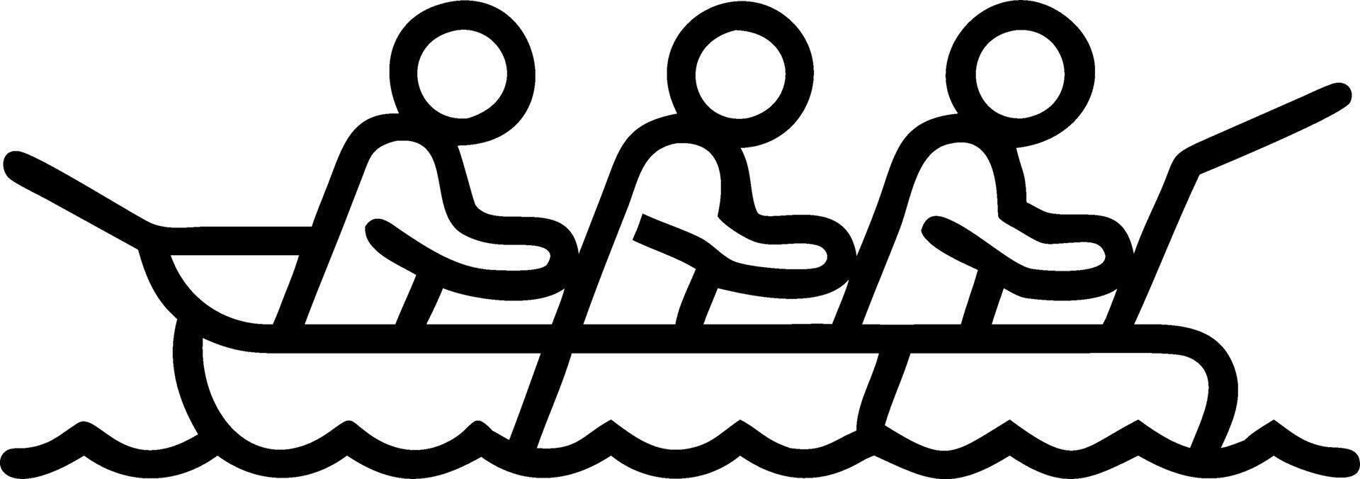 Glossy background of group silhouettes paddling in a dragon boat copy space below vector