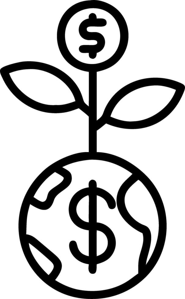 Globe Made of Dollar Bills with Tree Growing Out and Copy Space vector