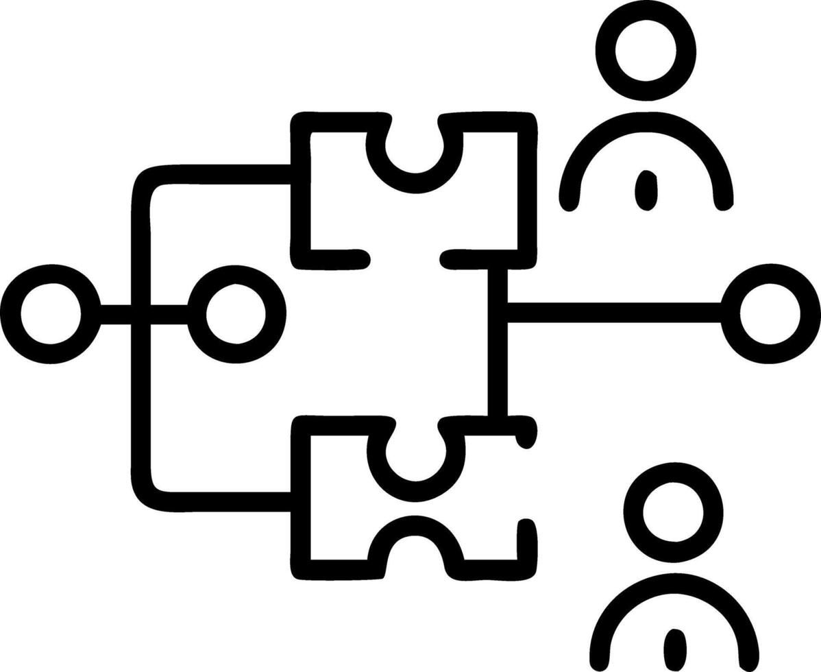 Futuristic close up of puzzle pieces with digital interfaces being connected by team members symbolizing advanced collaboration copy space on bottom vector