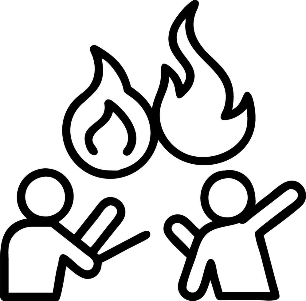 Friends enjoying a beach bonfire party with music and laughter copy space above vector