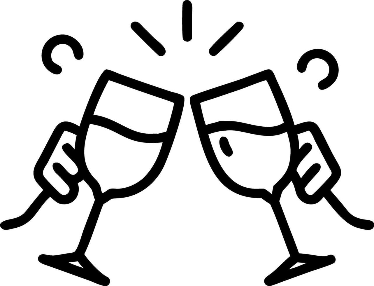 Friends sharing a toast with colorful cocktails under party lights copy space on side vector
