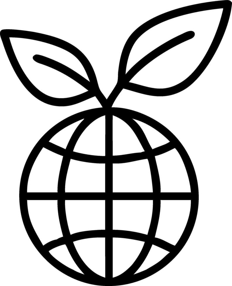 Globe made of business icons wrapped in a leaf with soft background vector