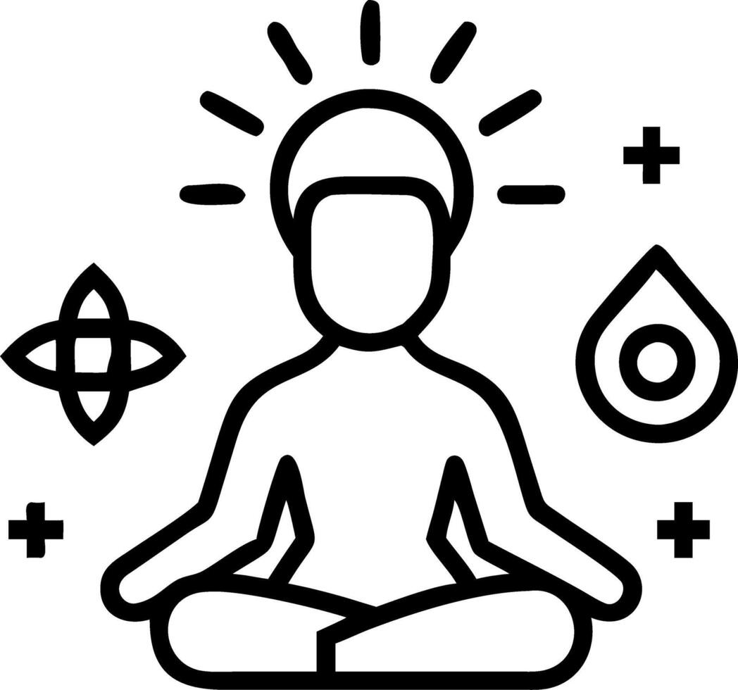 Futuristic Meditating Unity vector