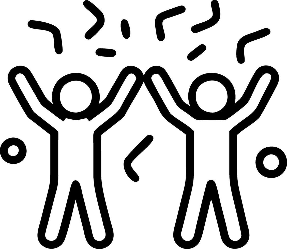 Friends cheering for graduate with confetti in environment copy space on left vector