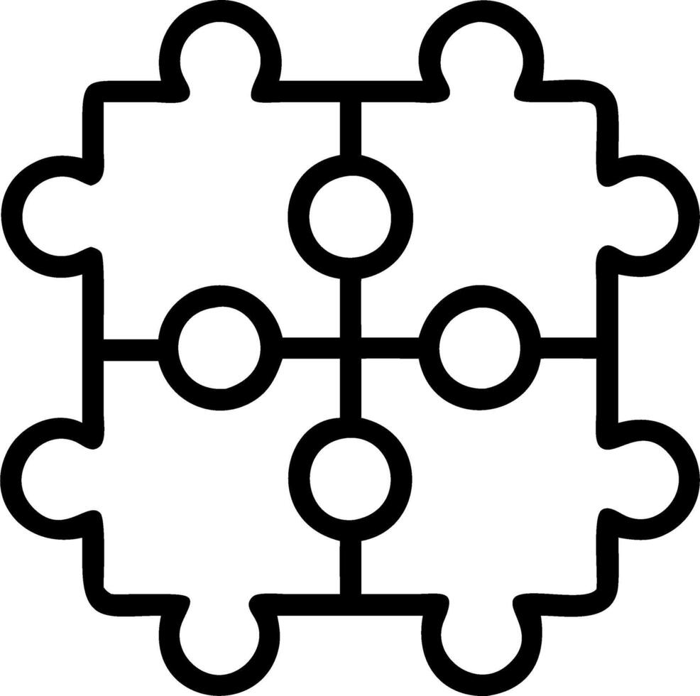 Geometric puzzle patterns isolated on white background vector