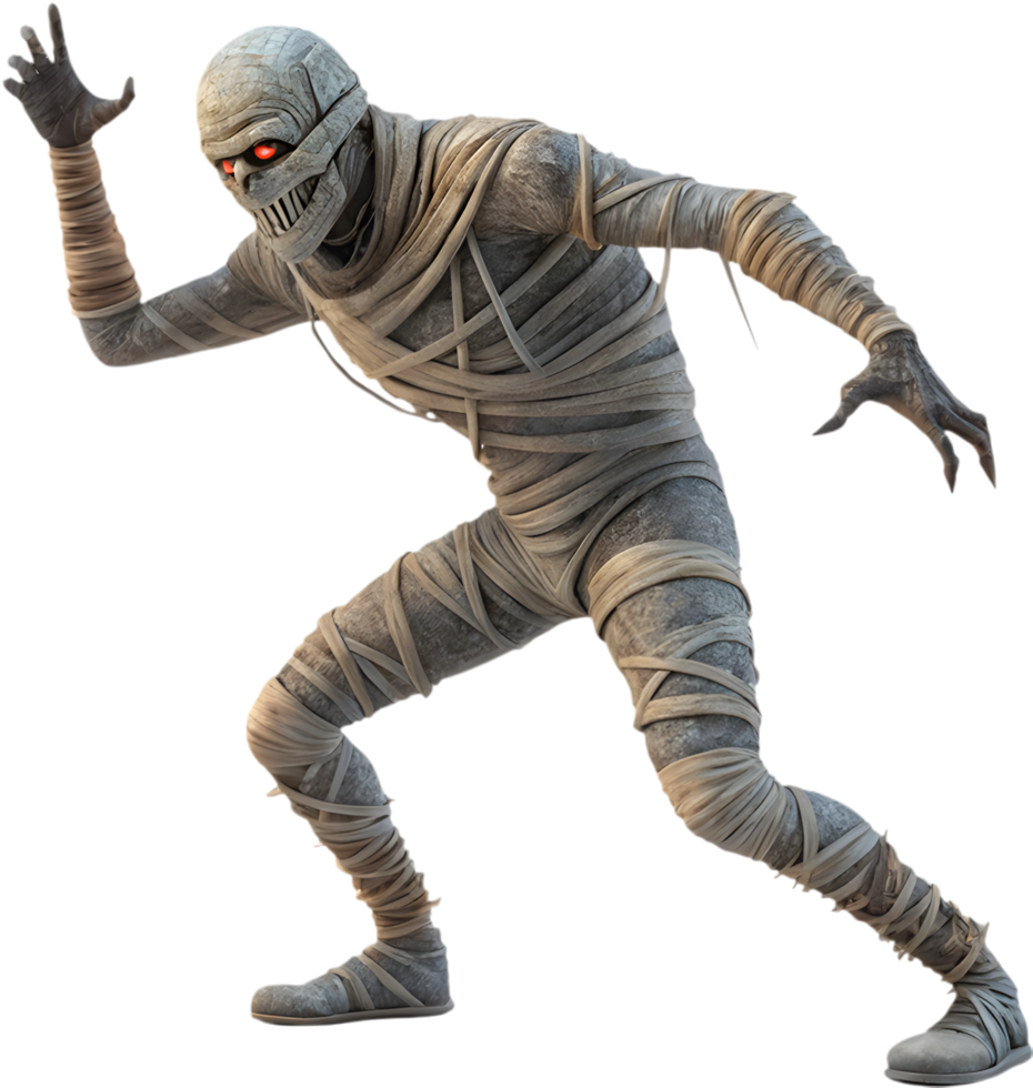 Amusing Spooky Mummy Cartoon for Creative Halloween Projects. . png