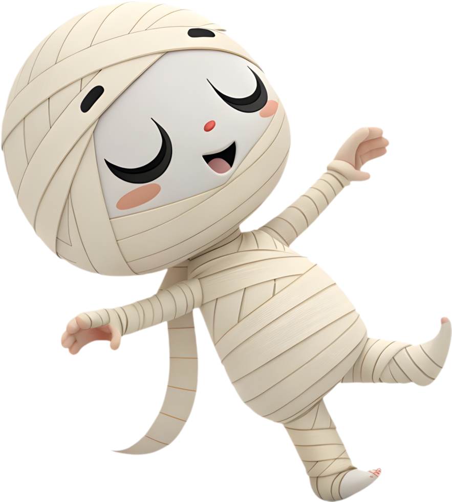 Halloween Mummy Cartoon for Fun and Spooky Design Projects. . png