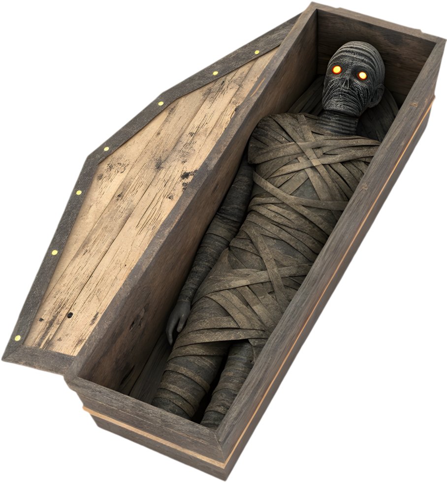 Amusing Spooky Mummy Cartoon for Halloween Artwork. . png