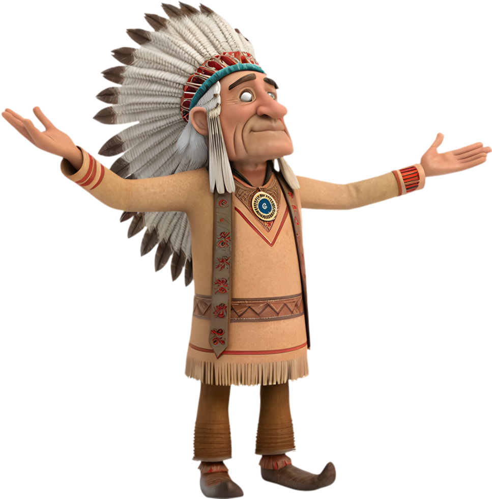 Spiritual Native elder with peaceful, respectful pose. . png