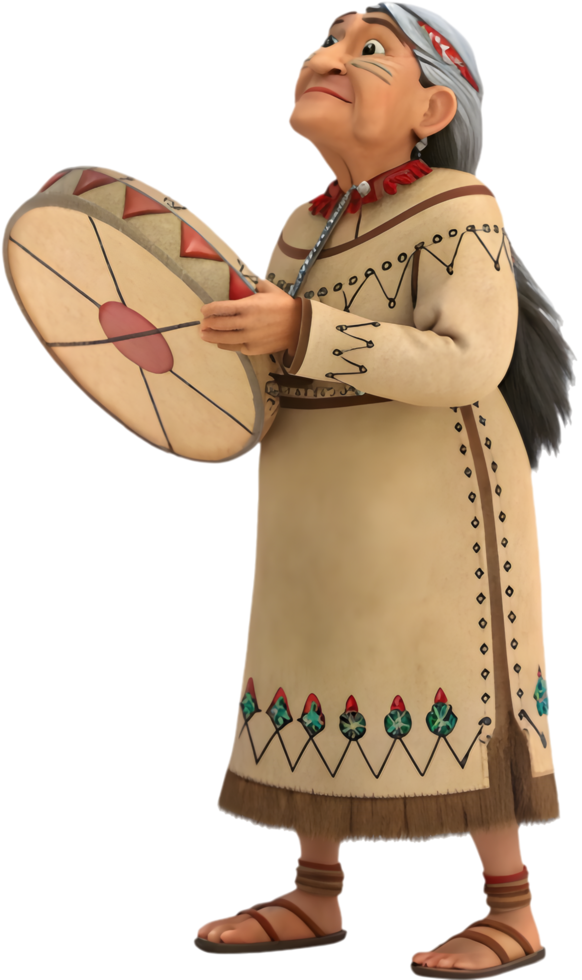 Native elder representing heritage and spiritual wisdom. . png