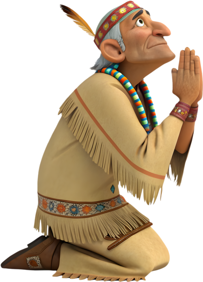 Authentic Native American elder representing strength and grace. . png