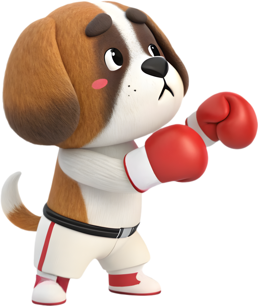 Cute puppy in sports gear showing dynamic game motion. . png