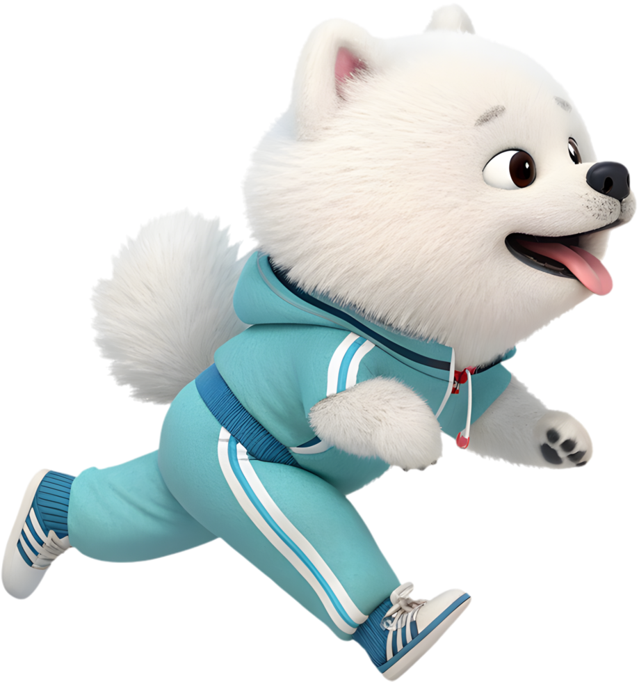 Graceful puppy performing energetic game action in uniform. . png