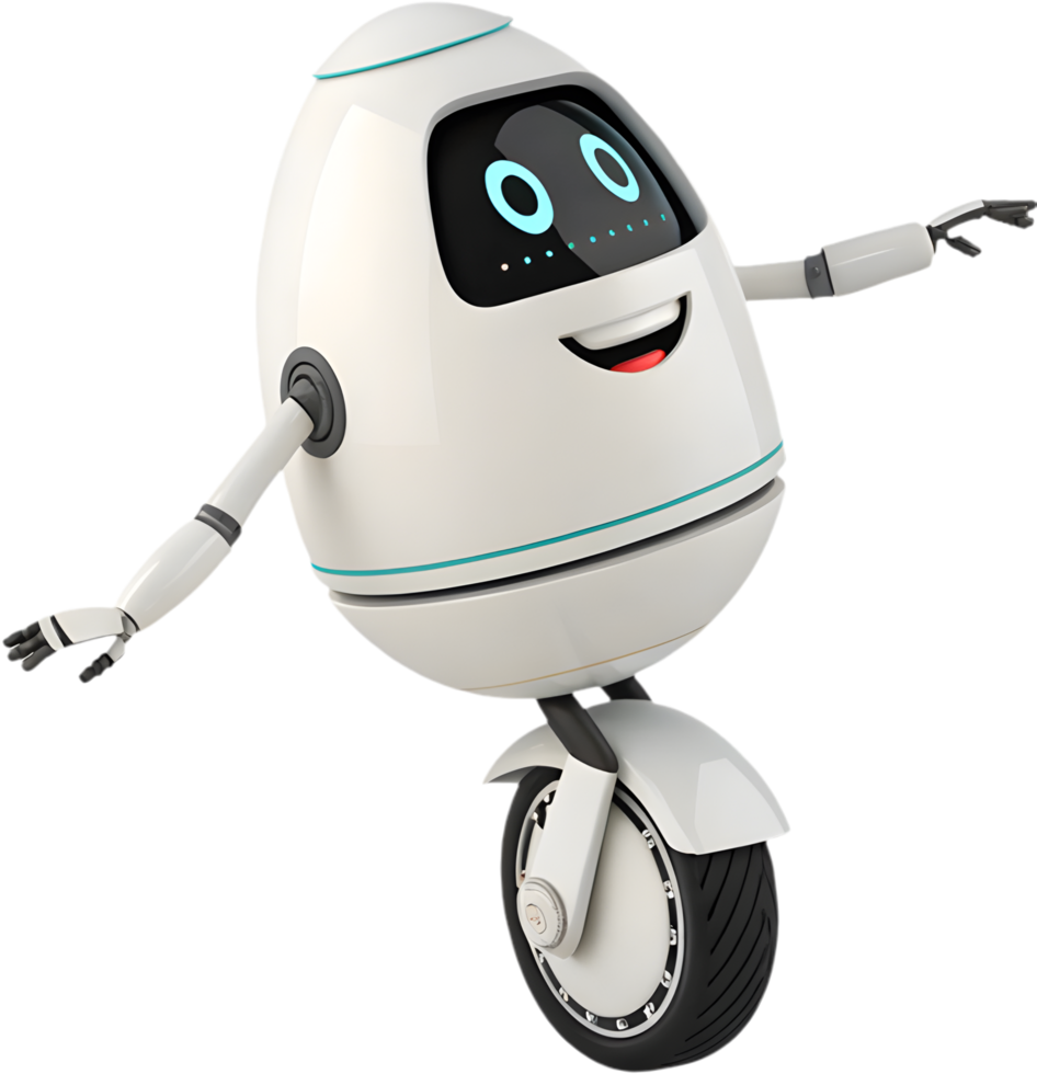 Playful robot concept with advanced futuristic features and design. . png
