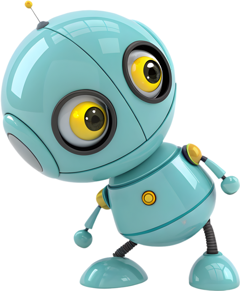 Adorable robot design with futuristic and advanced features. . png