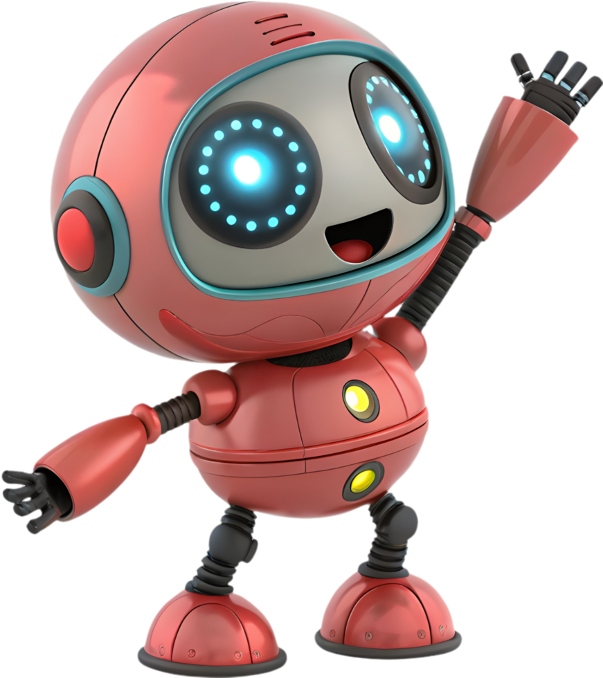 Futuristic and playful robot with adorable advanced features. . png