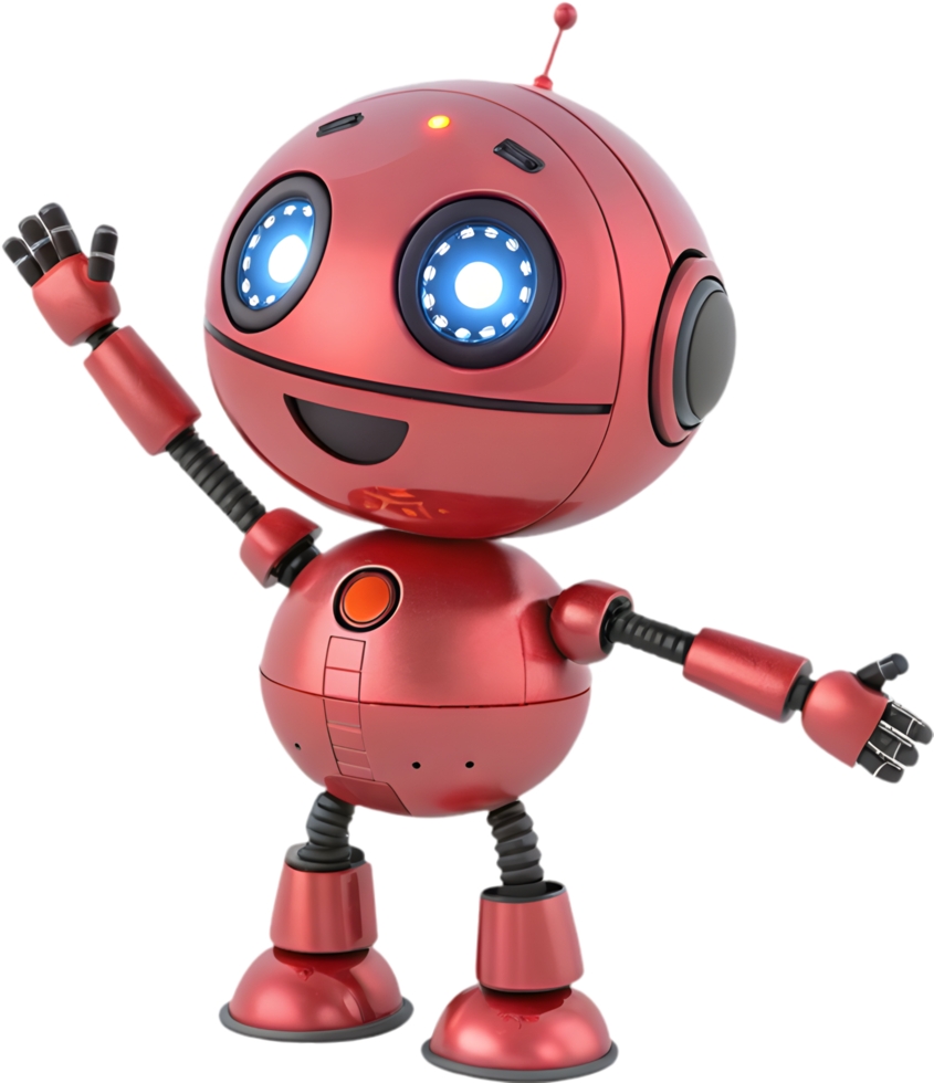 Cute futuristic robot design with advanced technological features. . png