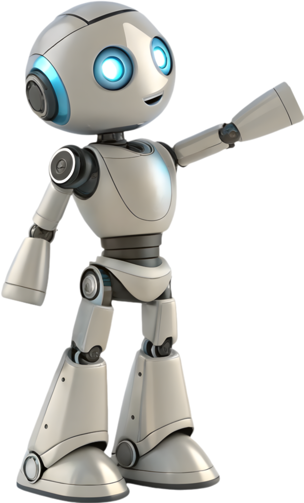 Fun and playful robot with futuristic features and design. . png