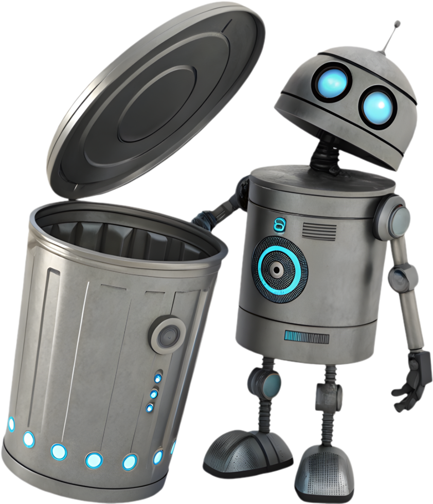 Playful futuristic robot with unique design and features. . png