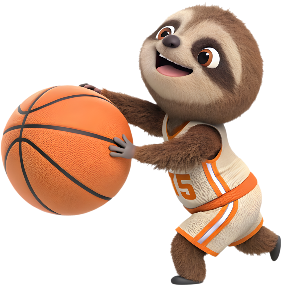 Sloth in motion, wearing sports uniform, graceful and natural. . png