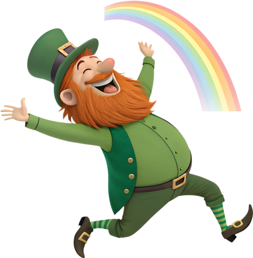 Lucky Irish folklore leprechaun celebrating St. Patricks festive traditions. . png