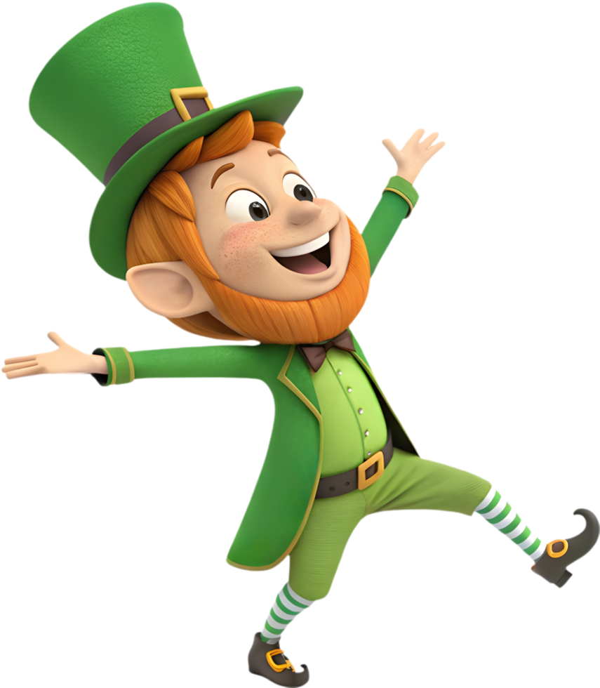 Adorable leprechaun surrounded by magical vibes and Irish traditions. . png