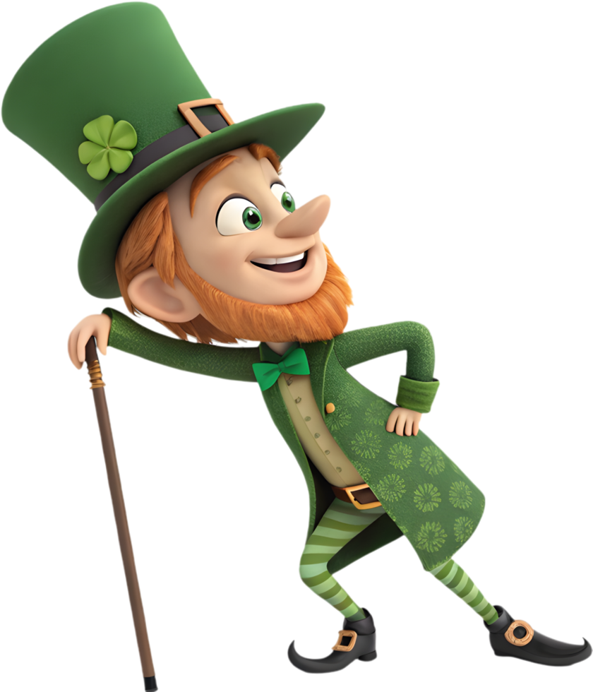 Lucky leprechaun wearing festive attire for Irish holiday fun. . png