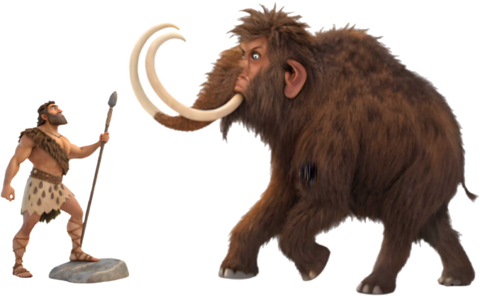 Resilient Stone Age man showcasing masculine strength and toughness. . png