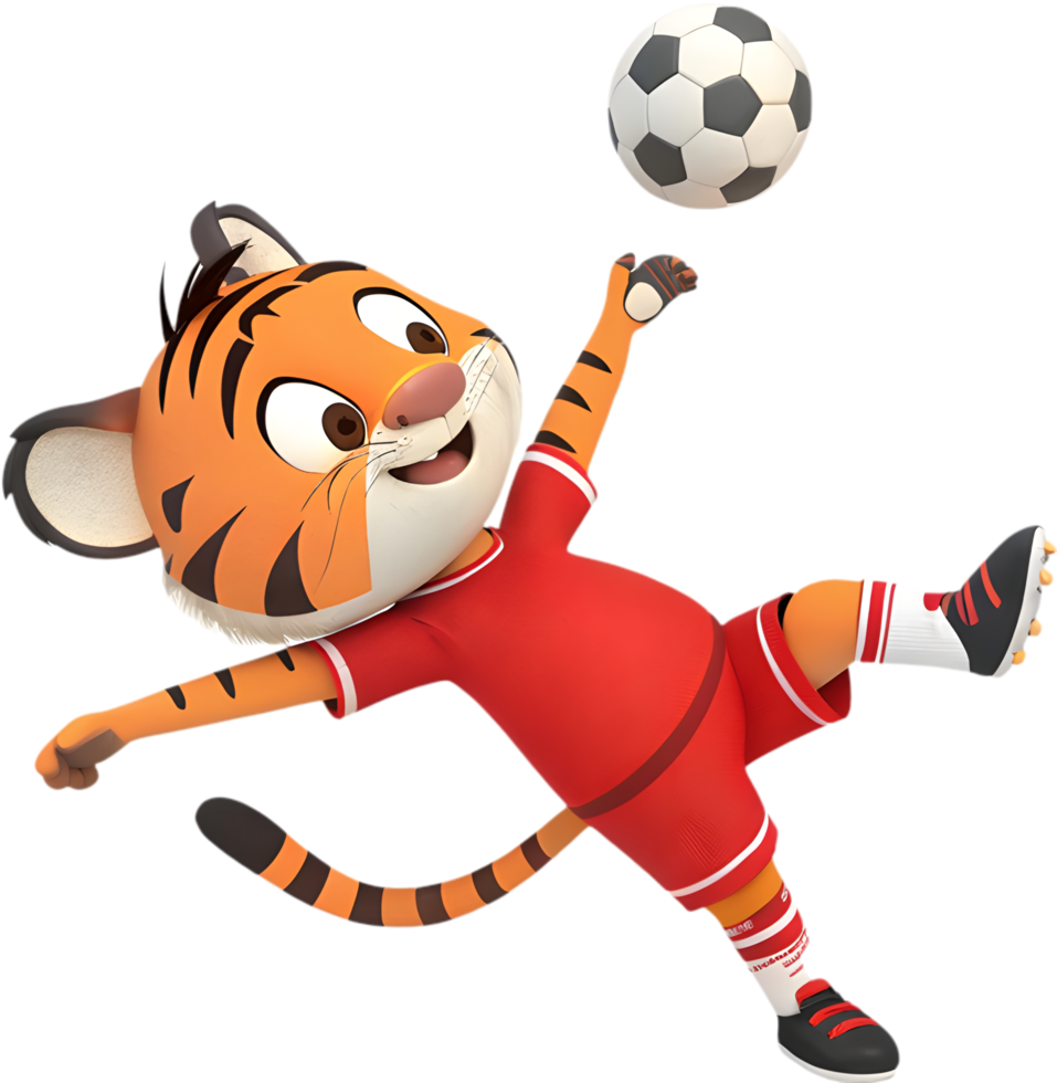 Dynamic tiger in uniform showcasing speed and skill naturally. . png
