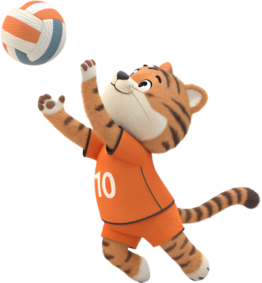 Graceful tiger performing dynamically with power in a sports event. . png
