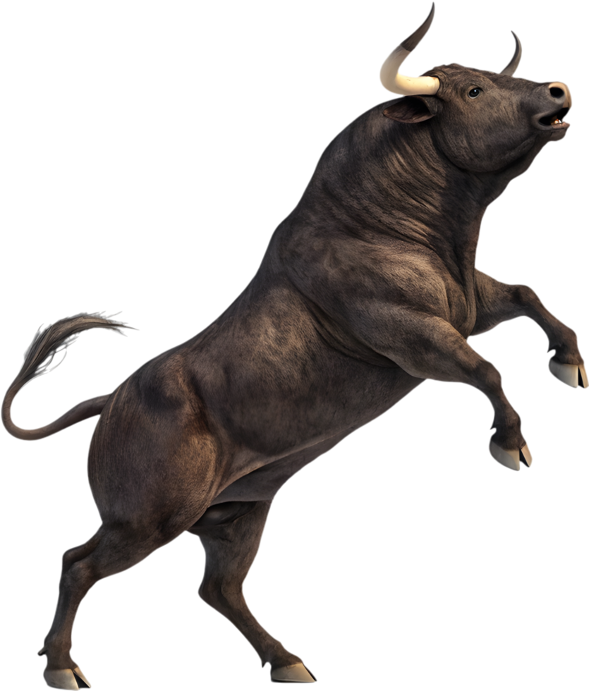 Legendary Toro bravo exuding fierce energy during action. . png