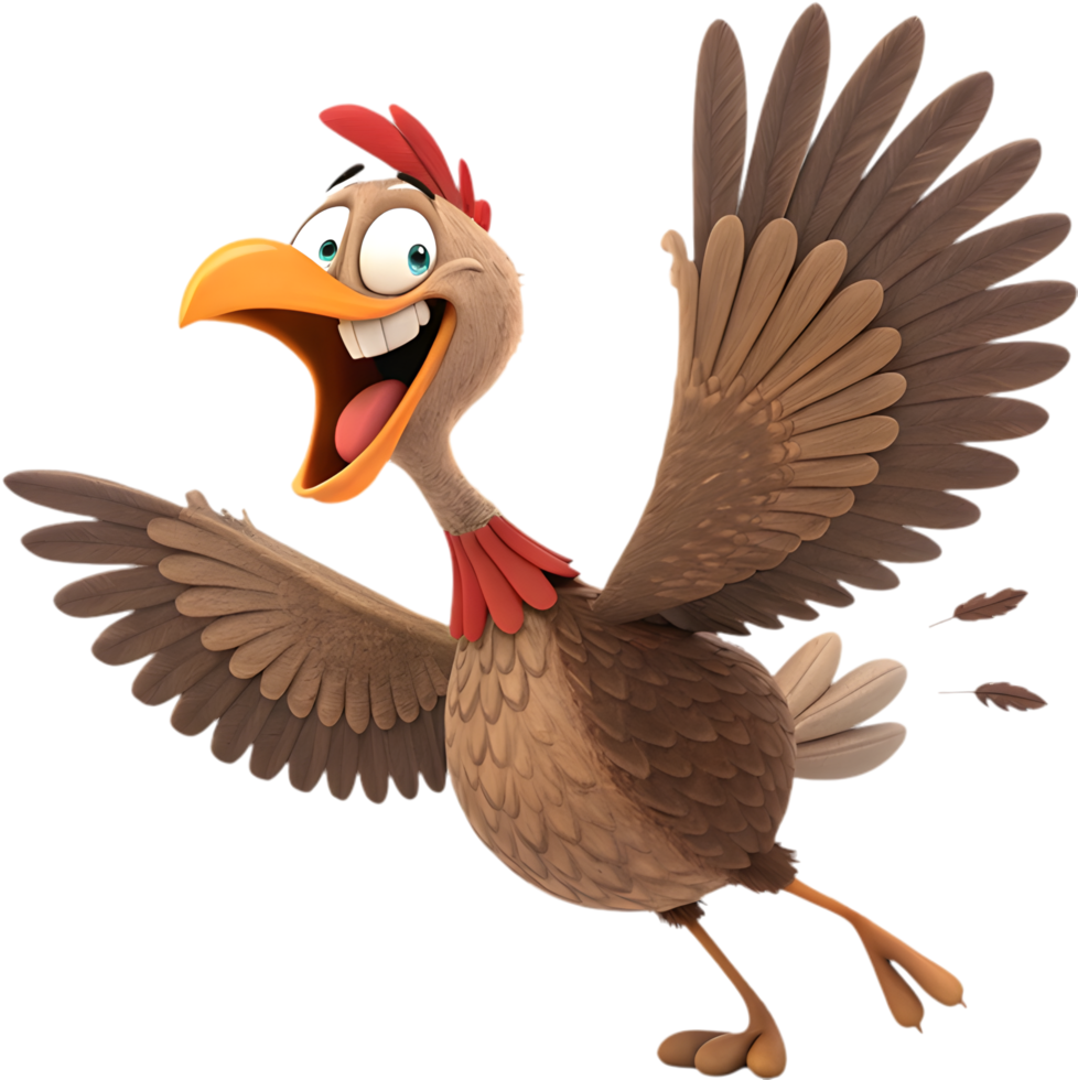 Thanksgiving cartoon turkey bursting with charm and color. . png