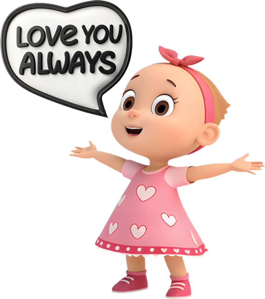 Lovely Valentines Day clipart showcasing girl with hearts. . png