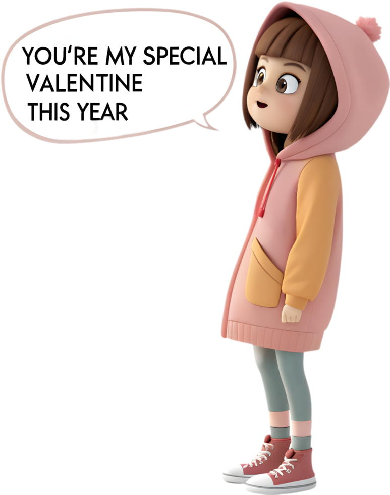 Lovely girl Valentines clipart for romantic holiday creations. . png