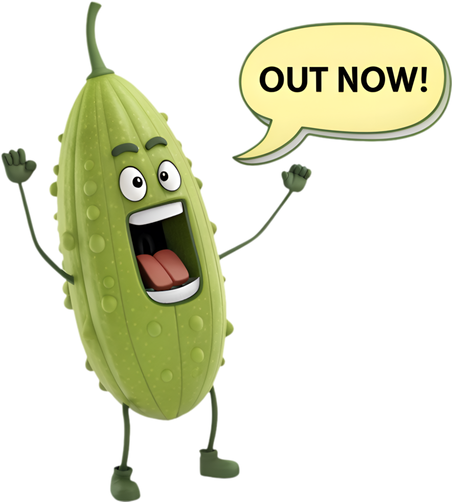 Bitter Melon Cartoon Character with Angry Creative Style. . png